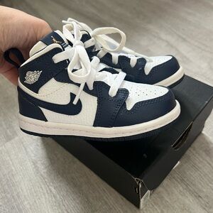 Kids Navy and White Sneakers